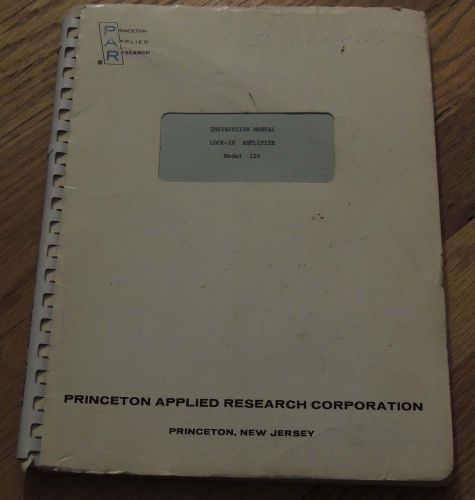 Princeton Applied Research Model 124 Lock-In Amplifier Instruction Manual