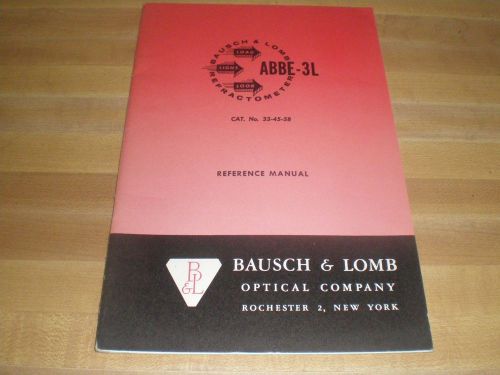 Vintage Refractometer ABBE-3L Reference Manual Leaflet Bausch &amp; Lomb