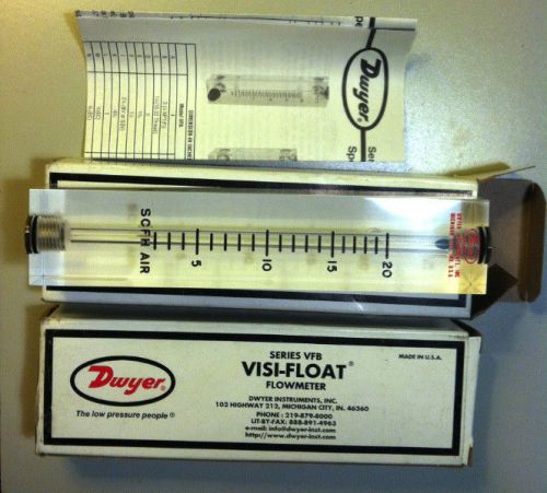 2 (two) nib dwyer visi-float vfb 51-ec-ss flowmeter 6.5&#034; acrylic, 1/8&#034; npt, for sale
