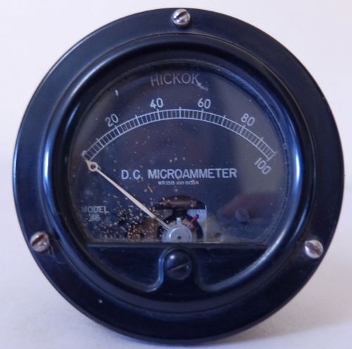 Vintage Hickok D.C. Microammeter, Model 46, MR358 100 DCMA