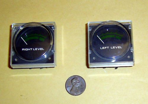 Set of &#034;Left Level&#034; and &#034;Right Level&#034; Analog VU Meters