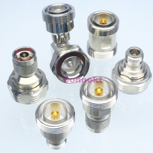 6pcs/set l29 7/16 din &amp; n female jack male plug rf coaxial adapter connector for sale
