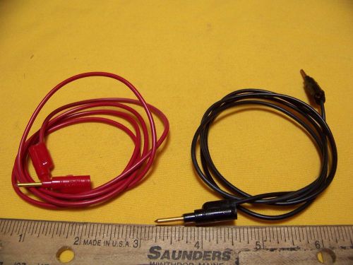 1 set pomona #p-36 pin tip stacking patch cord 1 red 1 black for sale