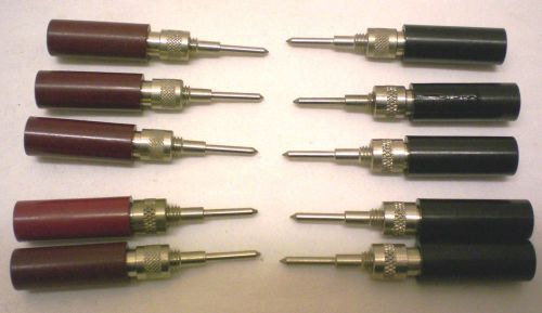 H.H. SMITH, 10 Short Probes/Tip Plugs, 5 Red, 5 Black, Made in USA