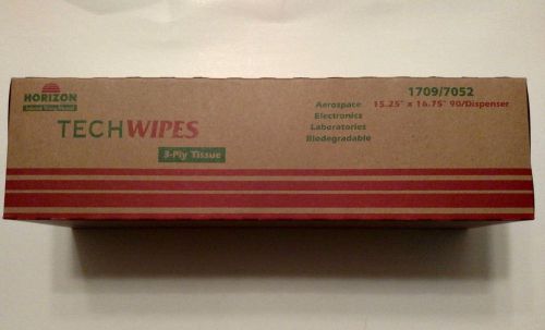 Horizon tech wipes 1709/7052 3ply tissue 15.25&#034; x 16.75&#034;     90/dispenser for sale
