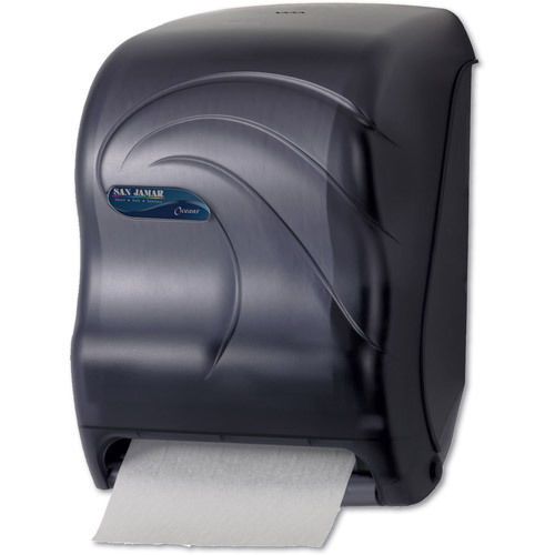 San jamar electronic touchless hard roll paper towel dispenser, black for sale