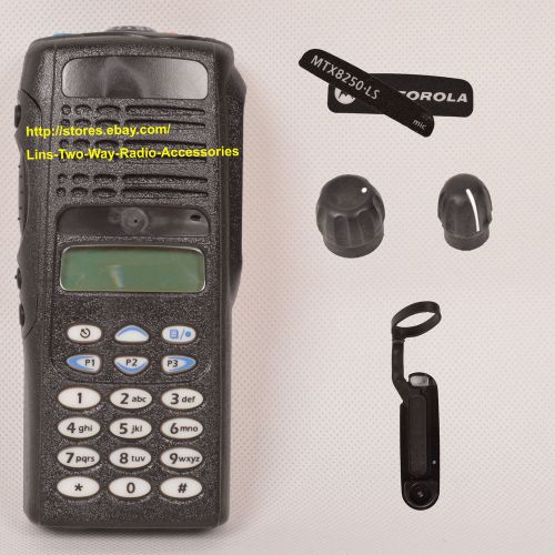 Black housing case for Motorola MTX8250.LS ( LCD+Ribbon Cable+Speaker+mic)