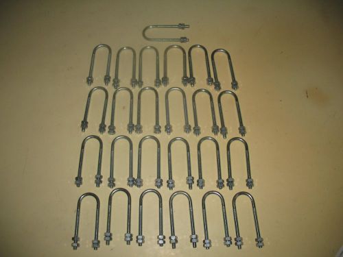 U-bolt 1/4&#034;-20 x 1&#034; i.d.&#034; zink (lot of 25) w/4 nuts each for sale
