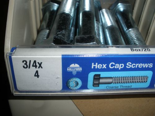 3/4-10 X 4&#034; Hex head cap screw bolts zinc (7) total 3/4&#034;  grade 5