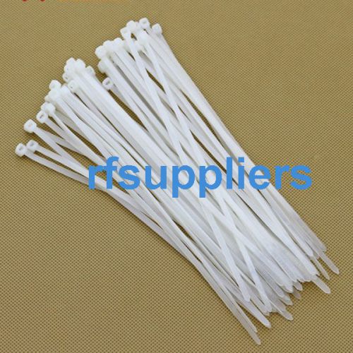 250pcs durable Pack White Network Cable Cord Wire Strap Zip Tie Nylon 3.5*350mm
