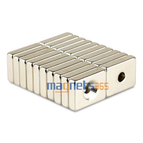 20pcs N35 Block Countersunk Rare Earth Neodymium Magnets 20 x 15 x 5mm Hole 5mm
