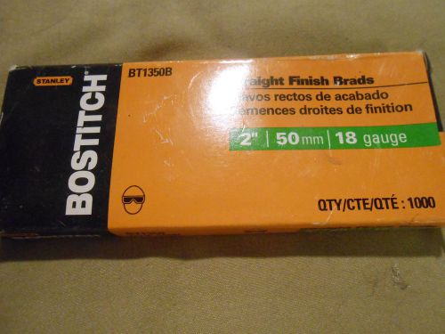 NEW LOT OF BOSTITCH STANLEY STRIGHT FINISH BRADS 2&#034; 50MM 18 GUAGE QTY:1000