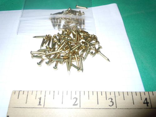 Brass escutcheon pins 14 gauge solid brass lot of 100 sca steampunk repair for sale