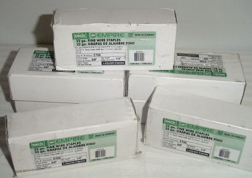 NEW~7 boxes (70,000) Empire 22 ga Fine Wire Staples 3/8&#034; Crown~Made Germany E706