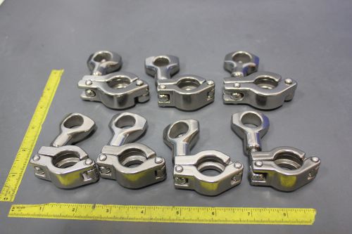 LOT OF 7 1/2&#034; SANITARY CLAMPS A3 316L STAINLESS STEEL TRI-CLAMP (S10-4-113FE)