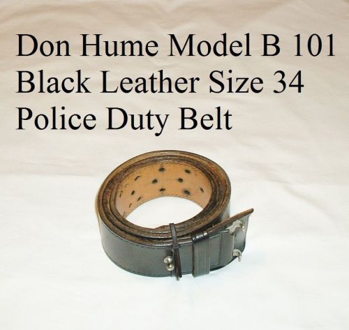 Don hume model b 101 black leather size 34 police duty belt for sale