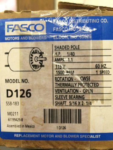 Fasco motor d126 for sale
