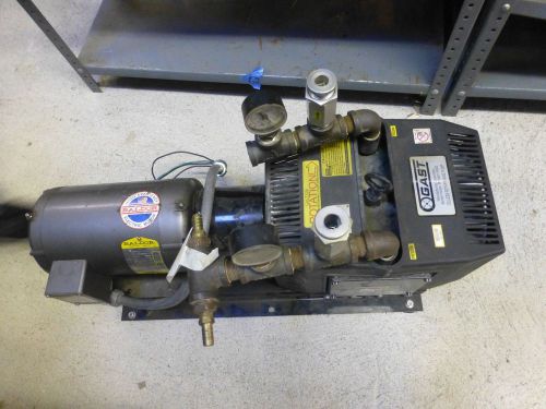 Gast Oilless rotary vane pump model 3080-D103 Baldor ind Motor M3211T 3 Hp 3 ph