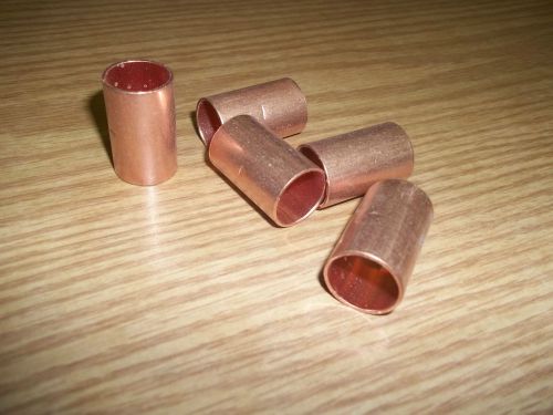 Lot 10x copper fitting coupling with stop cxc 5/8&#034; inside diameter for sale