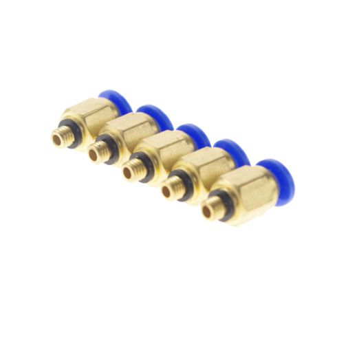 x5 One Touch Push In Brass Tube Straight Union Connector Male M5 to 6mm