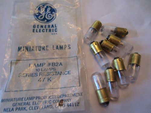 Bag of 9 GE General Electric B2A GEB2A Miniature Lamps Light Bulbs 47K