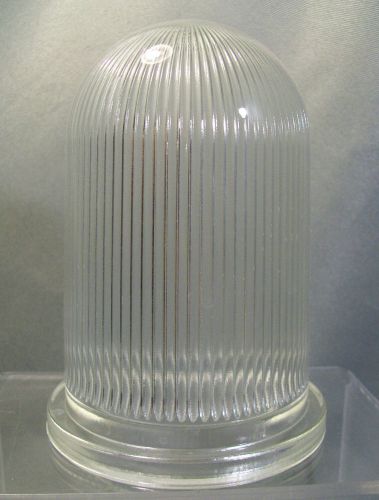 Explosion proof clear glass light cover or globe flanged base &amp; ribbed interior for sale