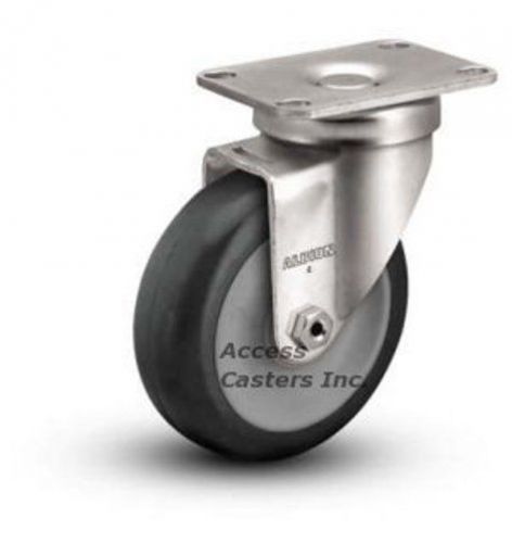 5A02PS 5&#034; x 1-1/4&#034; Swivel Plate Caster, Poly on Poly Wheel, 350 lbs Capacity