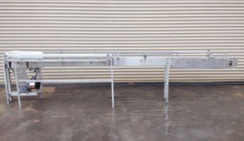 3.25&#034; x 15&#039; Long SS Conveyor with Pack Off Table, Sorting Packing Conveyor