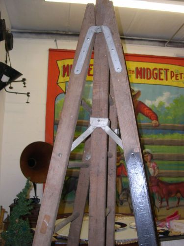 TWO WOODEN 8&#039; Class 1 commercial Industrial Trestle Ladders from Taylor Rental