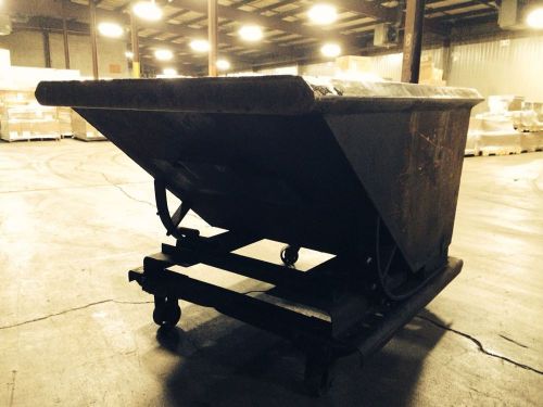 Heavy duty large steel self dumping tilt dumpster hopper bin 50&#034;l x 36&#034;w x 24&#034;d. for sale