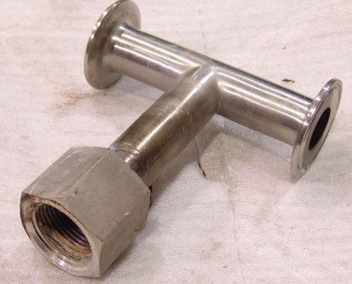 Sanitary tee , tri-clover type , 1&#034; x 1&#034; npt special 316 for sale