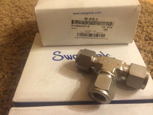 Swagelock 1/2&#034; stainless tee ss-810-3 (box of 10) for sale