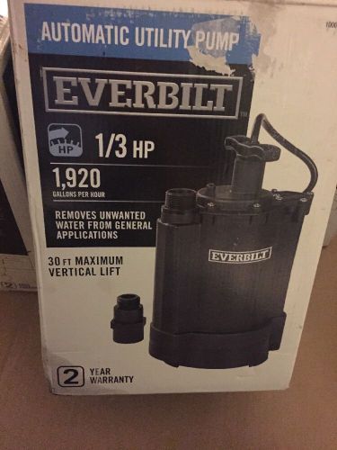 EVERBILT 1/3 HP Automatic Utility Submersible Pump 1,920GPH UT03301P