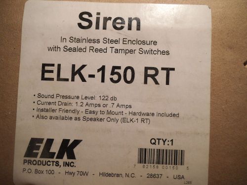 ELK-150RT Siren &amp; Stainless Steel Enclosure W/ Sealed Reed Tamper Switches - NEW