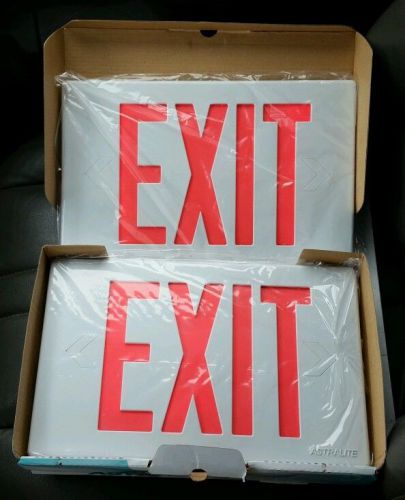 Exit Sign Astralite Model TP-U-R-W-EM LED Light Red Emergency Sign *NEW IN BOX!*
