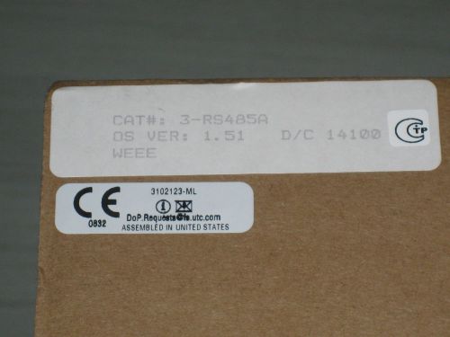 NEW SEALED EST CAT#: 3-RS485A FIRE ALARM NETWORK COMMUNICATION CARD. REV: 1.51