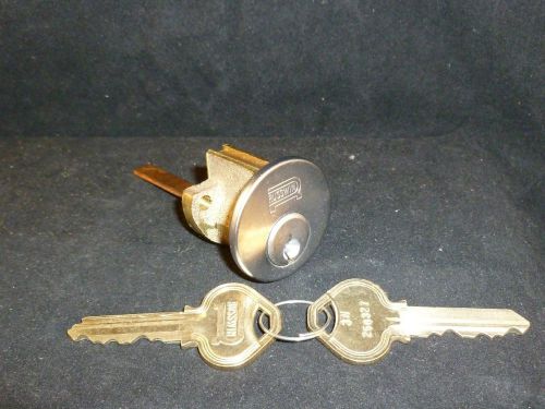New russwin rim cylinder lock with key 626 nos locksmith 6 pin brass 3n keyway for sale