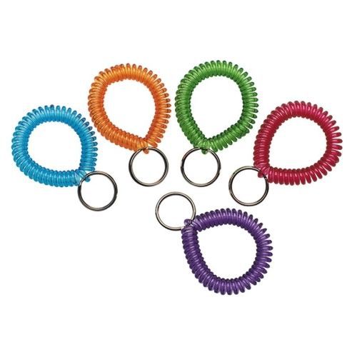 LOT OF 3 MMF Cool Coil Wrist Key Ring - Plastic  - Assorted