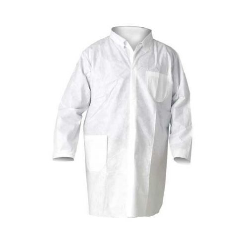 Kimberly clark a20 10019 lab coat, medium, white, snap frt chest,hip pocket-each for sale