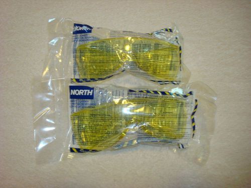 North Safety Glasses, 2 pair lot ,Amber Lens