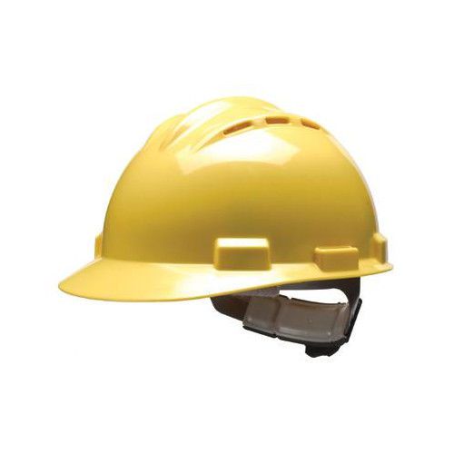 Series Yellow Vented Safety Cap With 4 Point Ratchet Headgear And Cotton Browpad