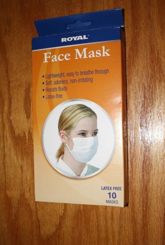 Disposable Dust Proof Mask  Nose &amp; Mouth w Ear Loop   Latex Free   10 Pk