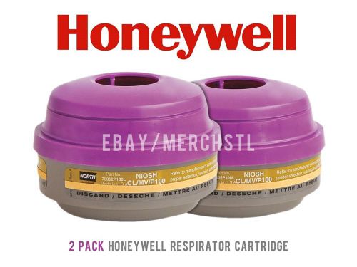 Honeywell north respirator cartridge 2 pk 75852p100l - chlorine mercury for sale