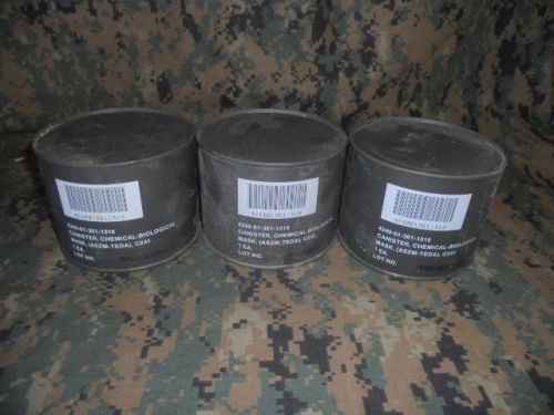 LOT OF (3) C2A1 4240-01-361-1319 Canisters for M40 Gas Mask, NEW (SEALED), NR
