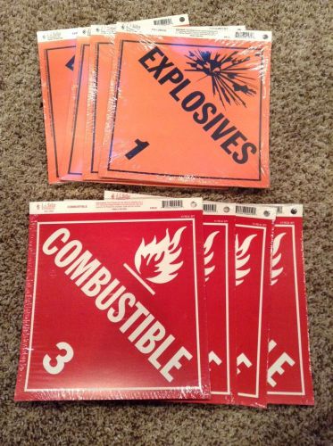 lot of 48 transportation signs, Explosives 1 &amp; Combustible 3 11-TC-U 577 Placard