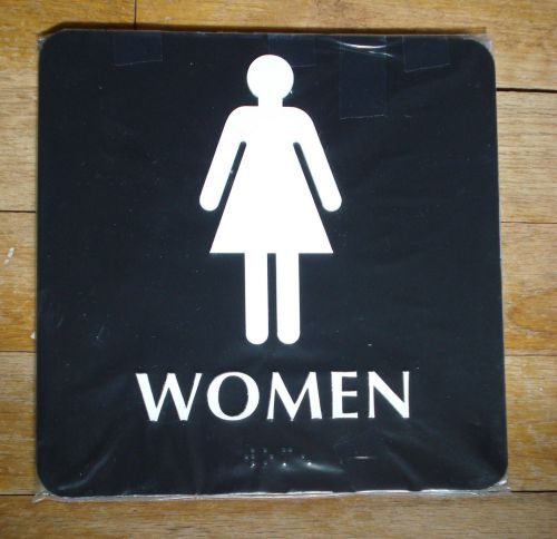 WOMEN REST ROOM Sign - Raised Letters &amp; Braille - 7.5 x 7.5 in