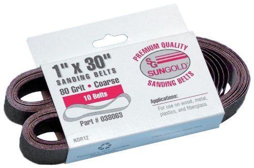 Sungold Abrasives 038056 1-Inch by 30-Inch 60 Grit Belt X-Weight Cloth Premium