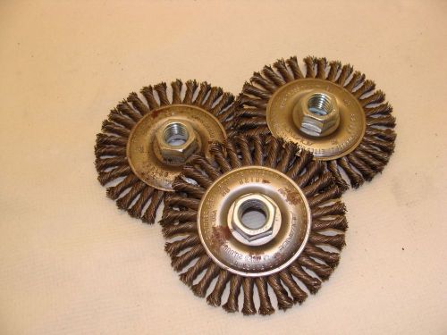 Advance 82186 4 inch steel brush stringer bead twist knot wheel 1 lot of 3 used for sale