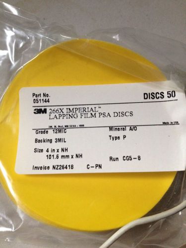 50pcs/bag 3M 266X Lapping Film PSA 4&#034; Discs 12MICRON 12UM 3MIL A/O