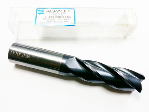 1&#034; osg carbide tialn 4 flute .020cr 6&#034;-oal long end mill *no reserve* (n 743) for sale